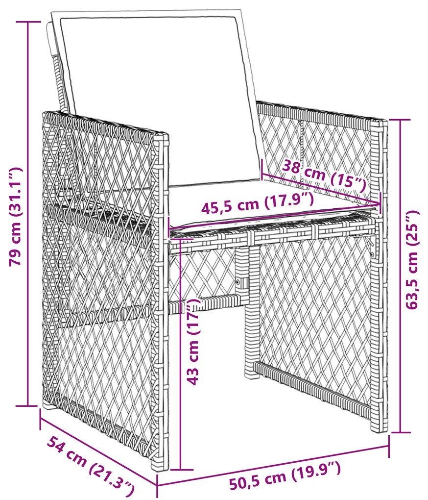 Conjunto de Jantar para Jardim vidaXL 5 Peças com Almofadas Cinza-Clar