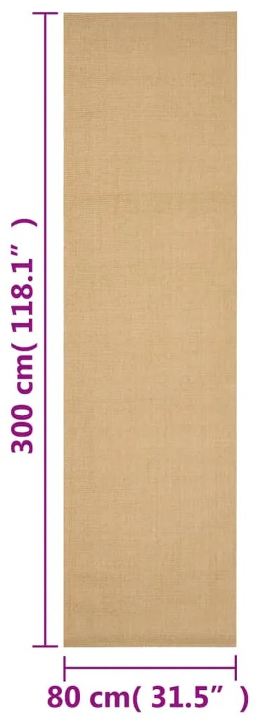 Tapete sisal natural 80x300 cm