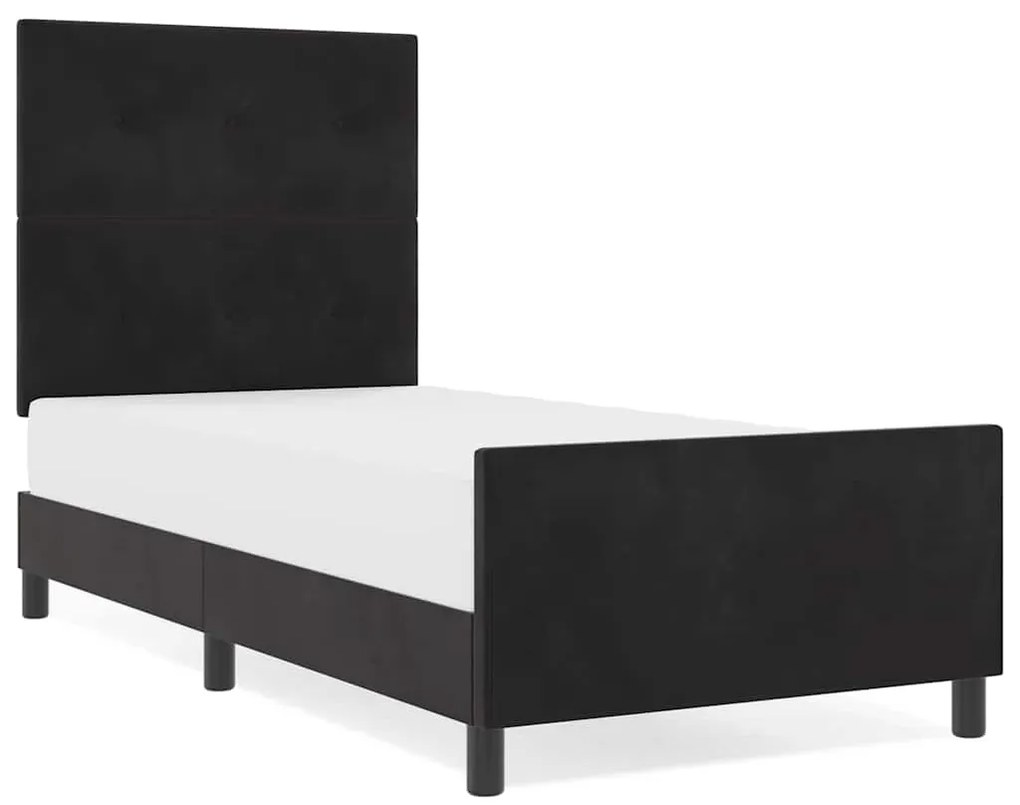 Cama vidaXL Preta 80x200 cm Veludo