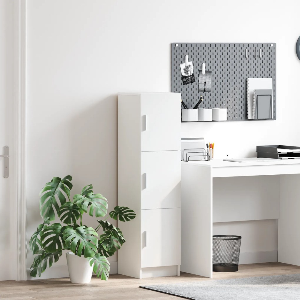 vidaXL Aparador Branco Branco Madeira MDF Médio Aparador Branco