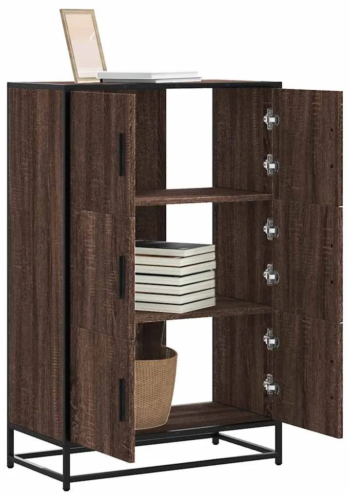 vidaXL Armário alto 68x35x106,5 cm madeira e metal carvalho castanho