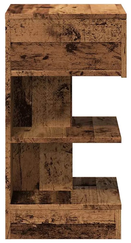 Mesa de cabeceira madeira velha 40x35x65 cm madeira trabalhada