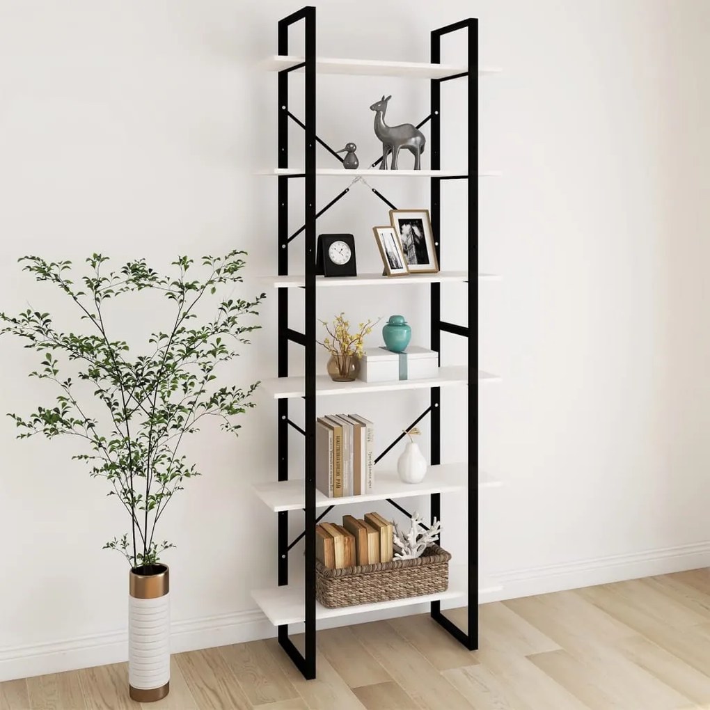 vidaXL Estante alta 80x30x210 cm madeira de pinho maciça branco