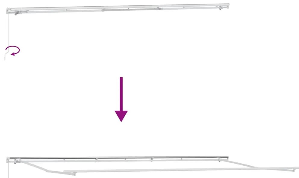 Toldo retrátil manual 600x300 cm antracite e branco