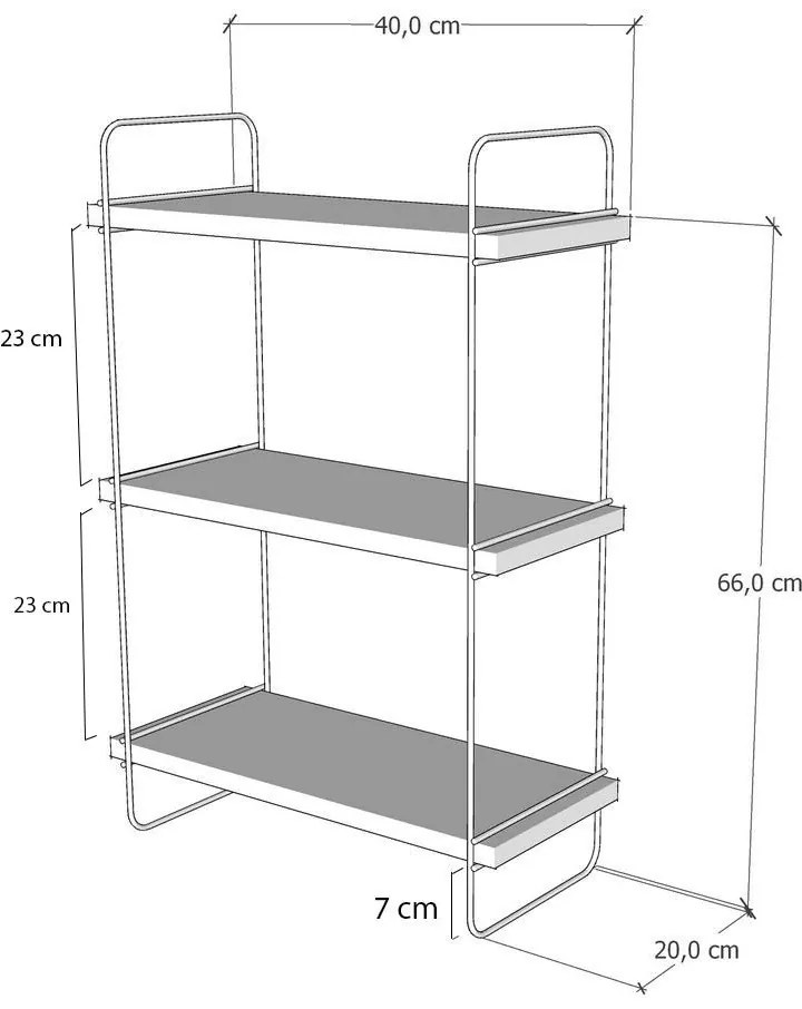 Prateleira de Parede Pulalis – Amarela – 40x66x20 cm