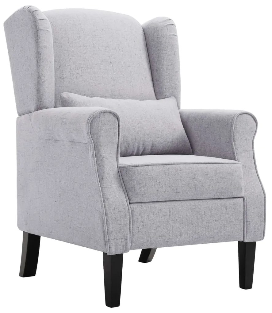 248615 vidaXL Poltrona em tecido cinzento-claro
