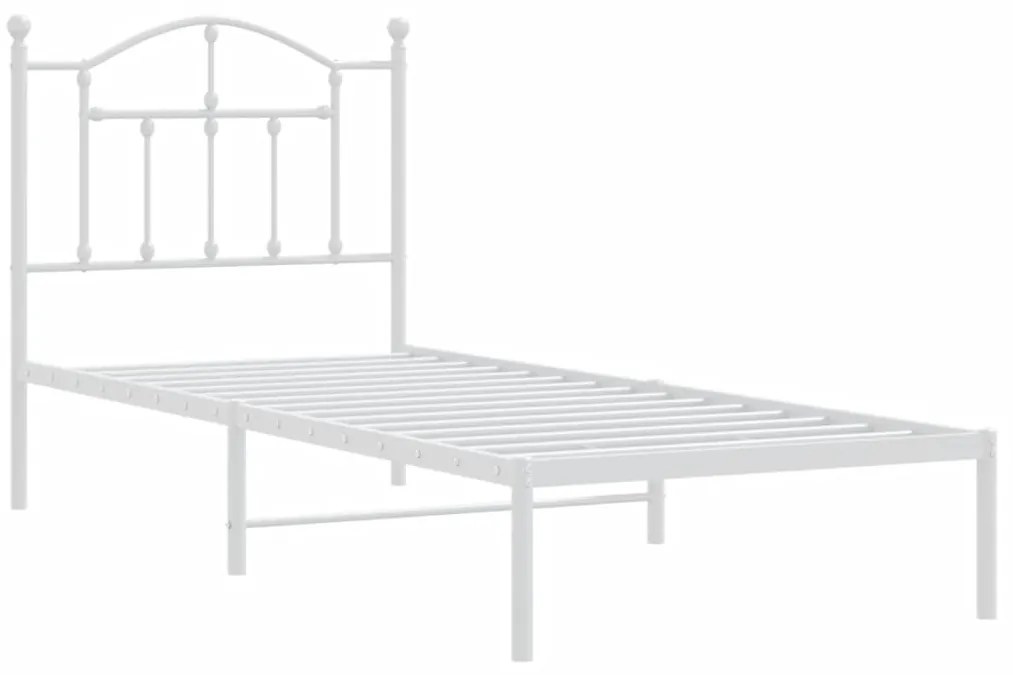 Estrutura de cama com cabeceira 90x190 cm metal branco