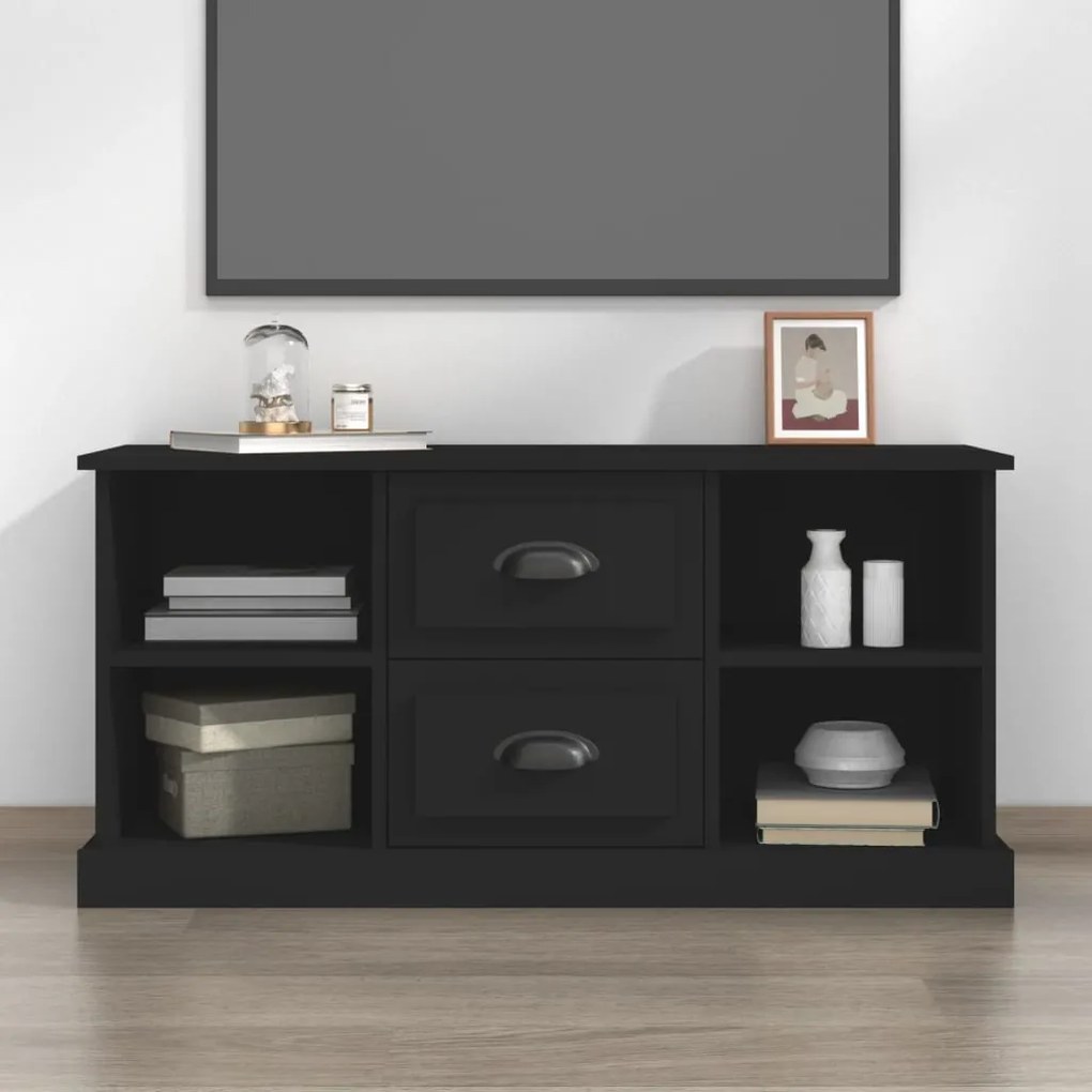 816273 vidaXL Móvel de TV 99,5x35,5x48 cm derivados de madeira preto