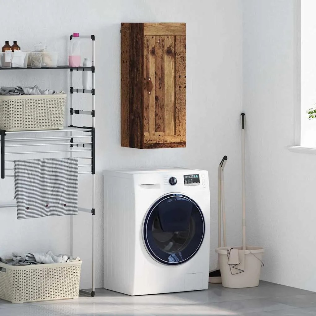 vidaXL Armário de parede Madeira Antiga 34,5 x 34 x 90 cm