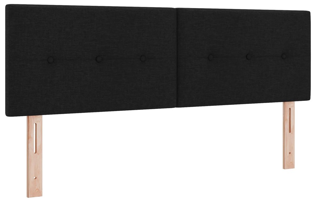 Cama Box com Colchão Preta 140x190 cm Tecido