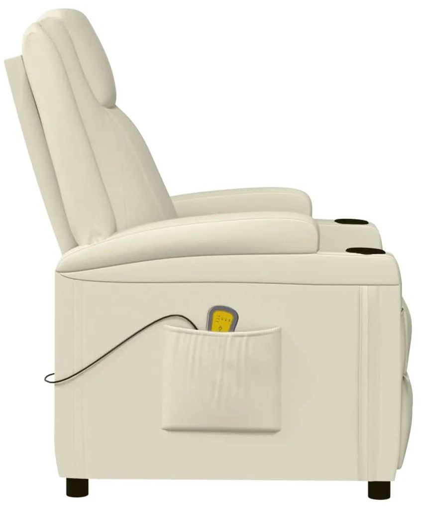 Cadeira de massagens couro artificial branco nata