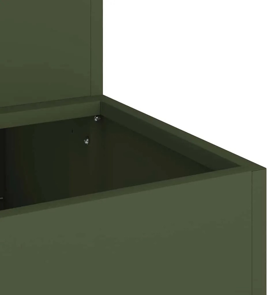Plantadeira 2-Andares 100x60x45 cm Verde-Azeitado Aço