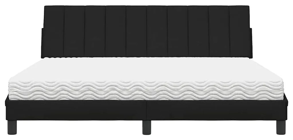 Cama com colchão 180x200 cm tecido preto