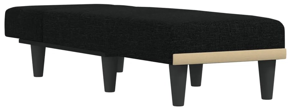 Chaise longue tecido preto