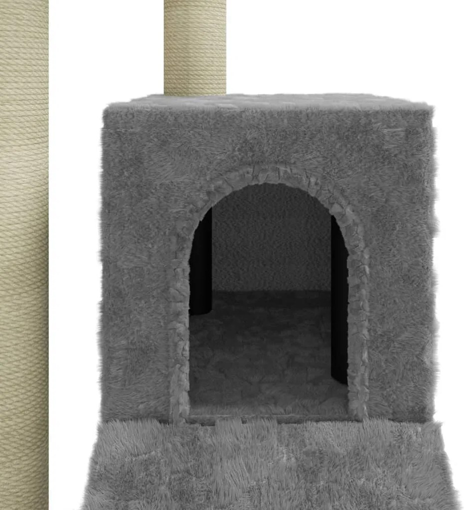 Árvore Arranhador para Gatos de 92 cm em Sisal - Cinza Claro