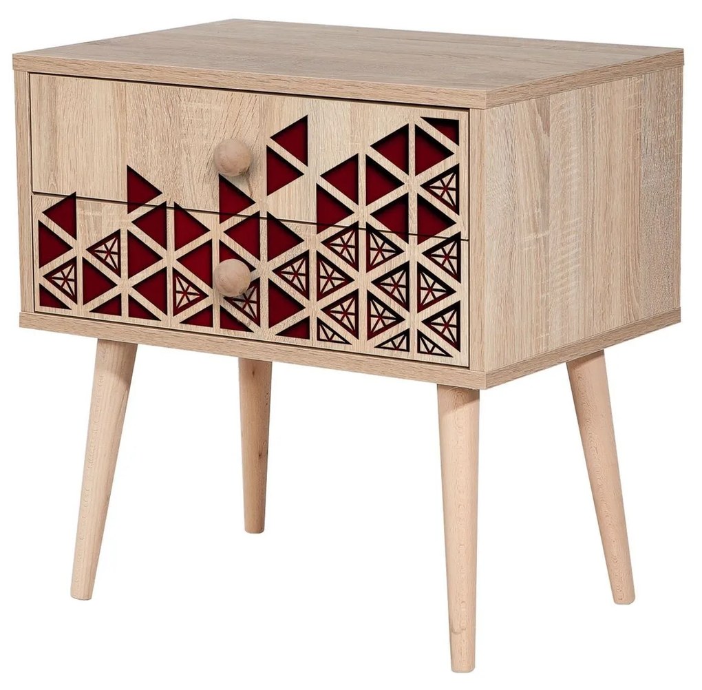 Mesa de Cabeceira Two – Carvalho Sonoma – 60x61x40 cm