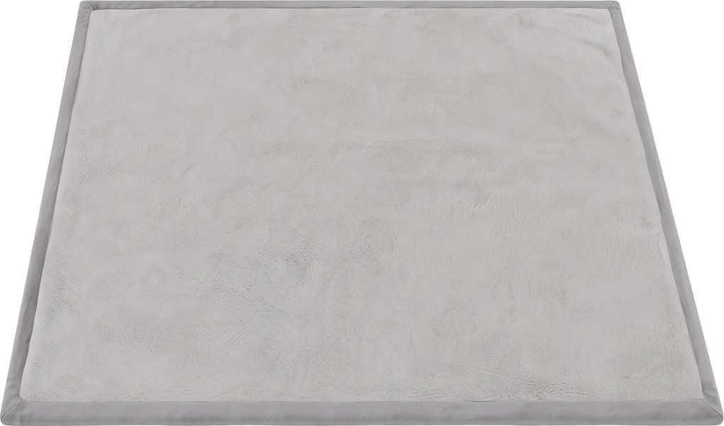 AIYAPLAY Tapete Infantil 127x127 cm, Espuma 3 cm, Flanela Suave, Antiderrapante, Resistente à Água, Cinzento-Claro | Aosom Portugal