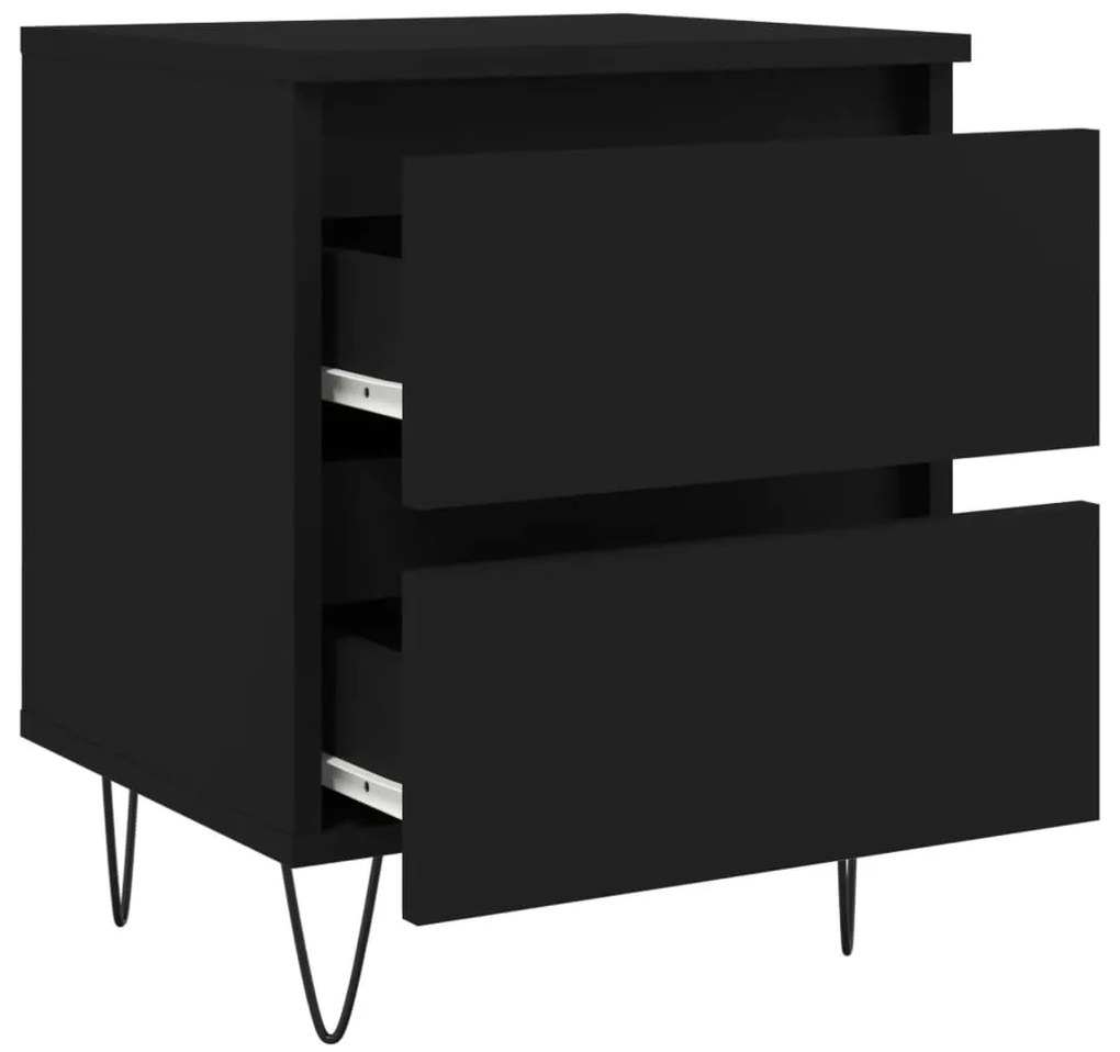 Mesa de cabeceira 40x35x50 cm derivados de madeira preto