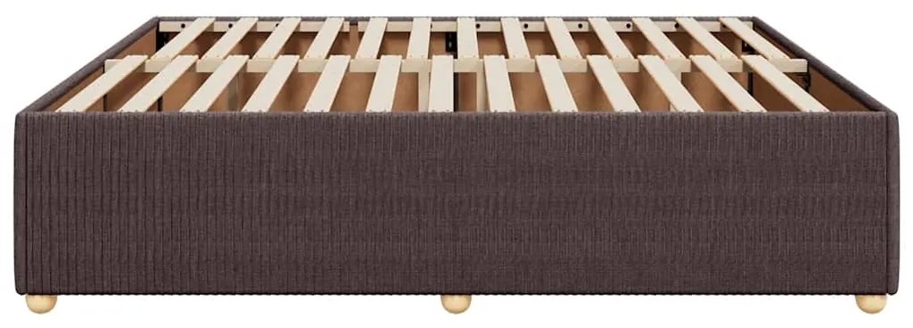 Estrutura de cama sem colchão 180x200 cm tecido castanho-escuro