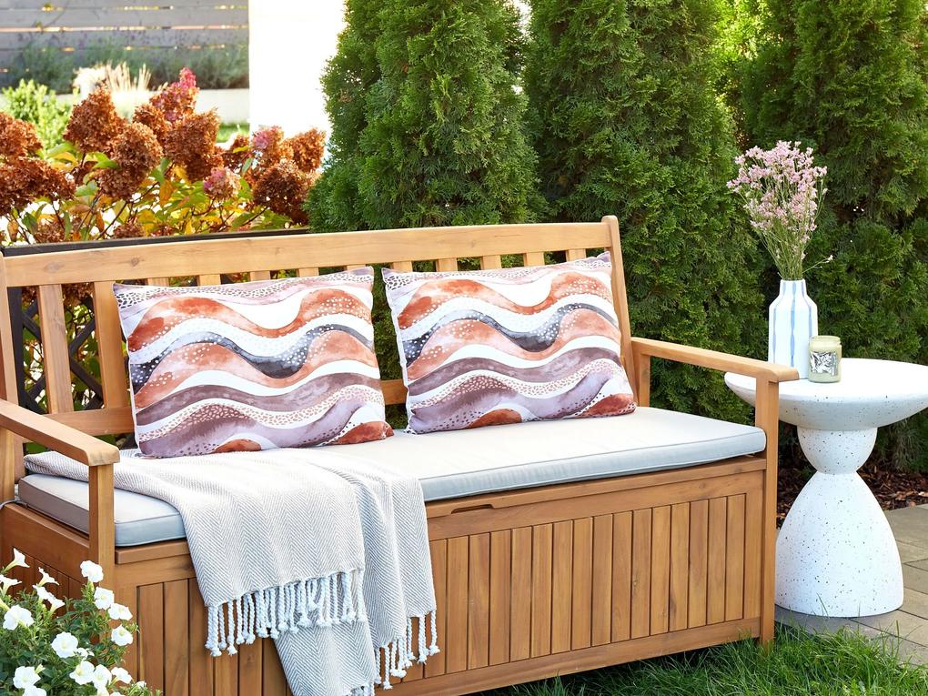 Conjunto de 2 almofadas decorativas de jardim com padrão abstrato castanho 40 x 60 cm SEBORGA Beliani