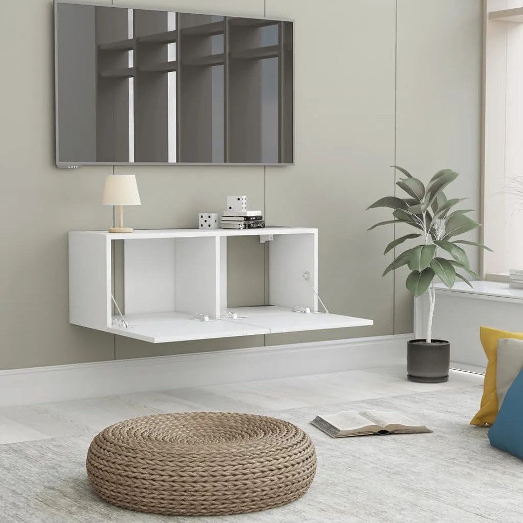 Móvel de TV 80x30x30 cm derivados de madeira branco
