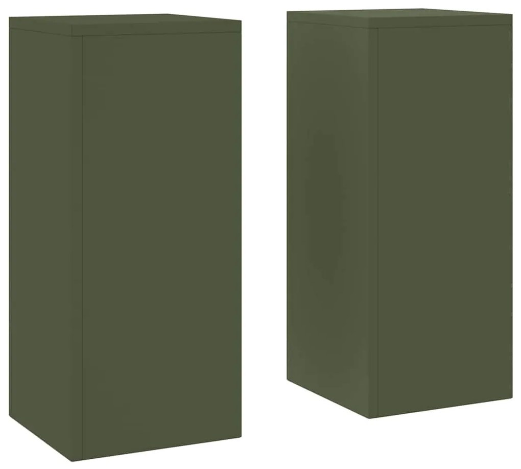 Suportes para Plantas Pilar 2 pcs Verde-Azeitona 24x24x55 cm Aço