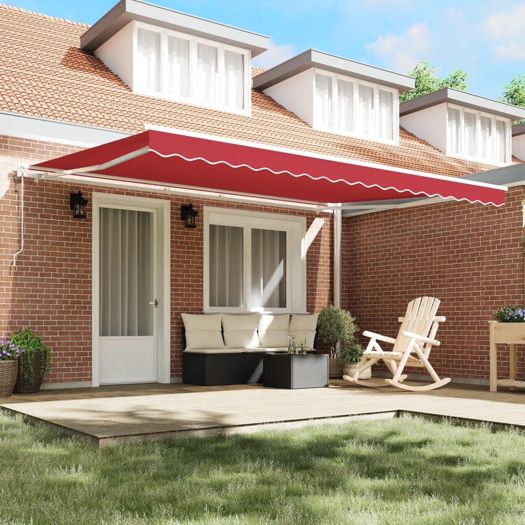 Toldo Retrátil Automático Vermelho 450x350 cm
