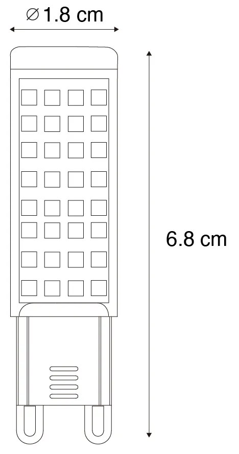 Conjunto de 2 lâmpadas LED G9 reguláveis 5,5W 500 lm 2700K