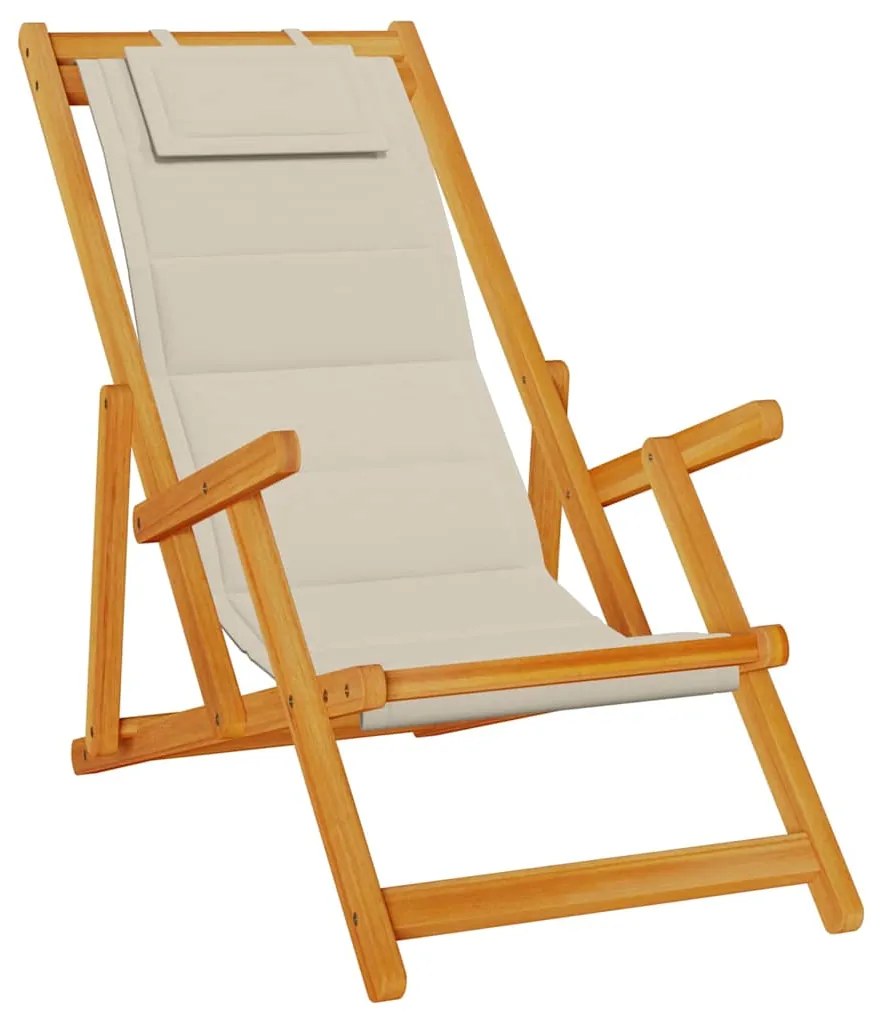 Cadeiras de Praia Dobráveis vidaXL 2 pcs Taupe em Madeira de Acácia Só
