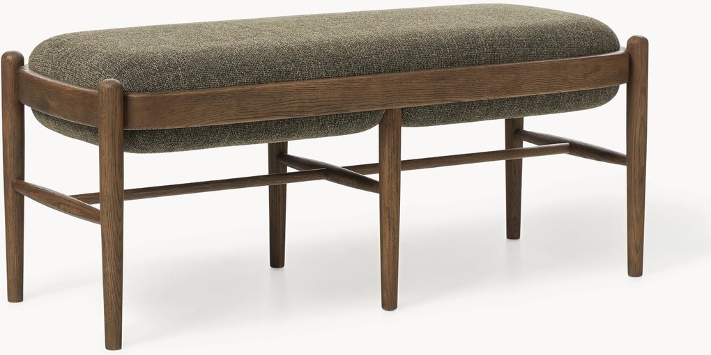 Banco estofado em madeira de carvalho Imara