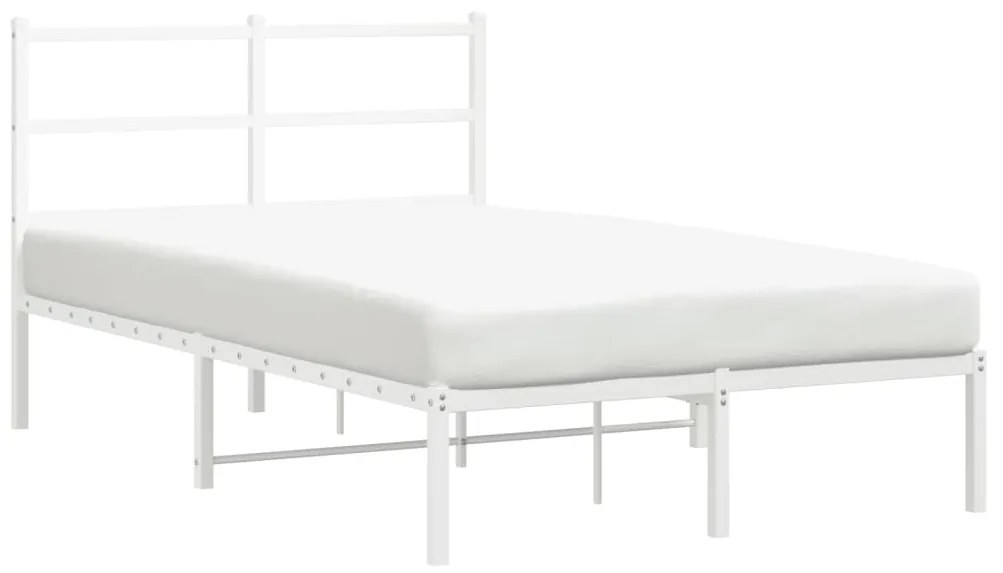 Estrutura de cama com cabeceira 120x200 cm metal branco