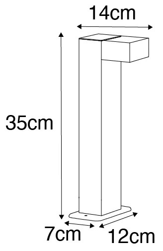 Candeeiro de pé industrial para exterior preto 35cm IP44 - Baleno Moderno,Country / Rústico,Industrial