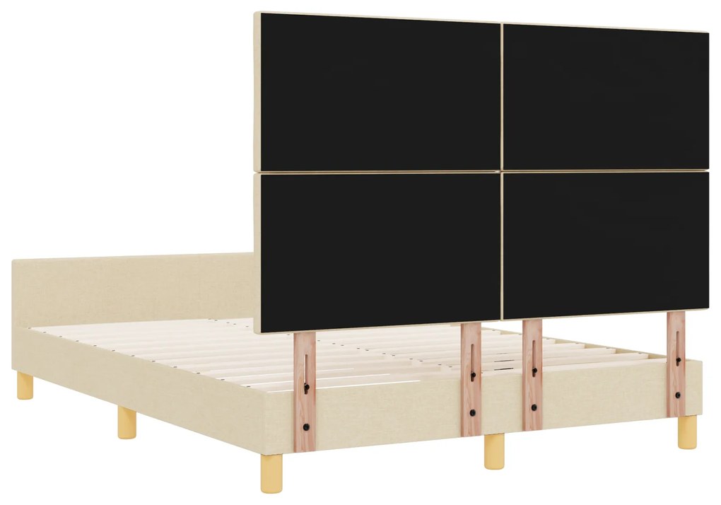 Cama vidaXL Creme 160x200 cm em Tecido