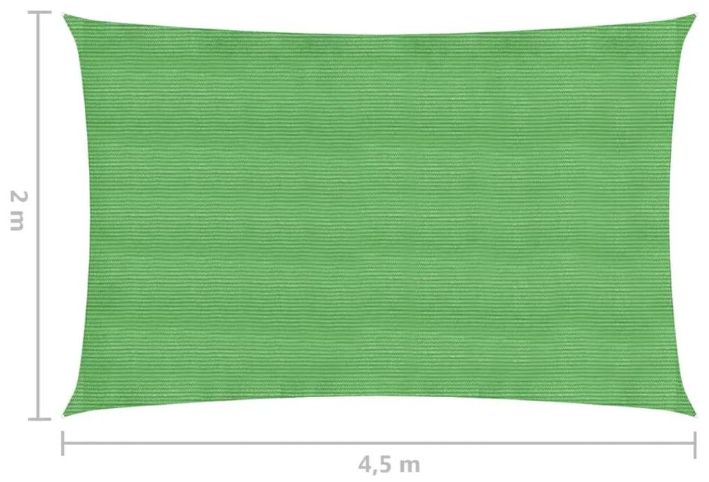 Para-sol estilo vela 160 g/m² 2x4,5 m PEAD verde-claro