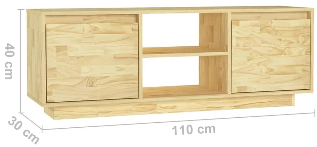 Móvel de TV 110x30x40 cm madeira de pinho maciça