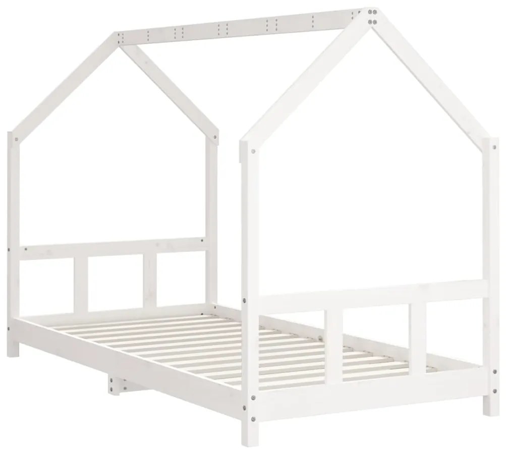 Estrutura de cama infantil 90x190 cm pinho maciço branco