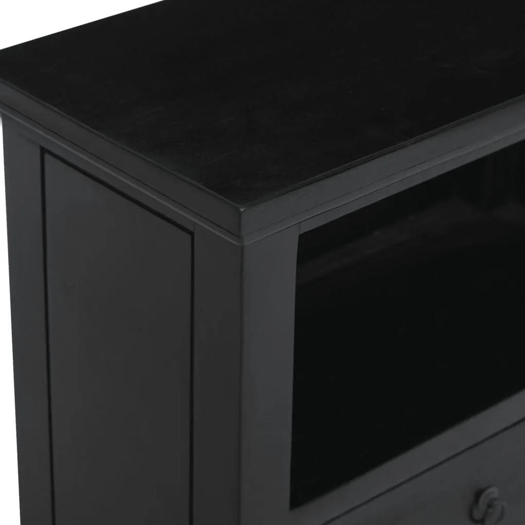 Mesa de cabeceira 60x30x75 cm madeira de mogno maciça preto