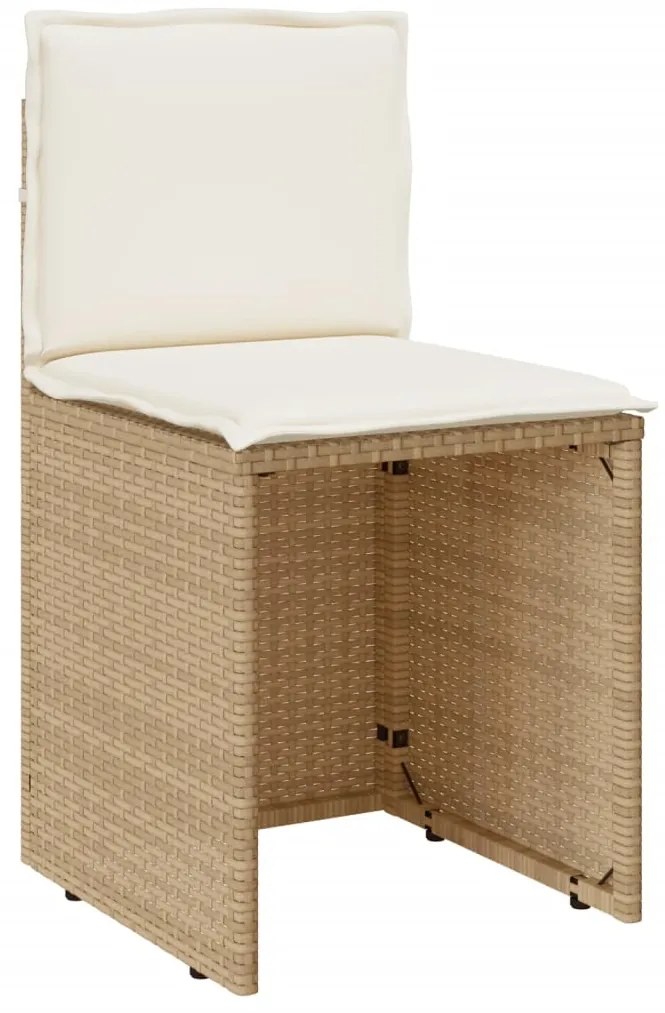 3 pcs conjunto bistrô com almofadões vime PE bege