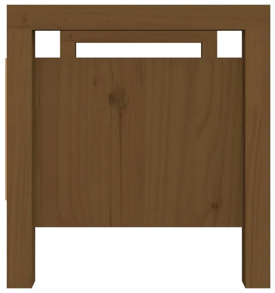 Banco de corredor 80x40x43 cm pinho maciço castanho mel