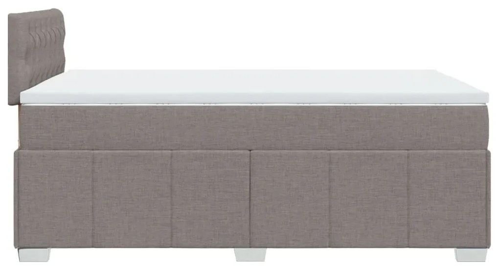 Cama boxspring c/ colchão 120x190cm tecido castanho-acinzentado