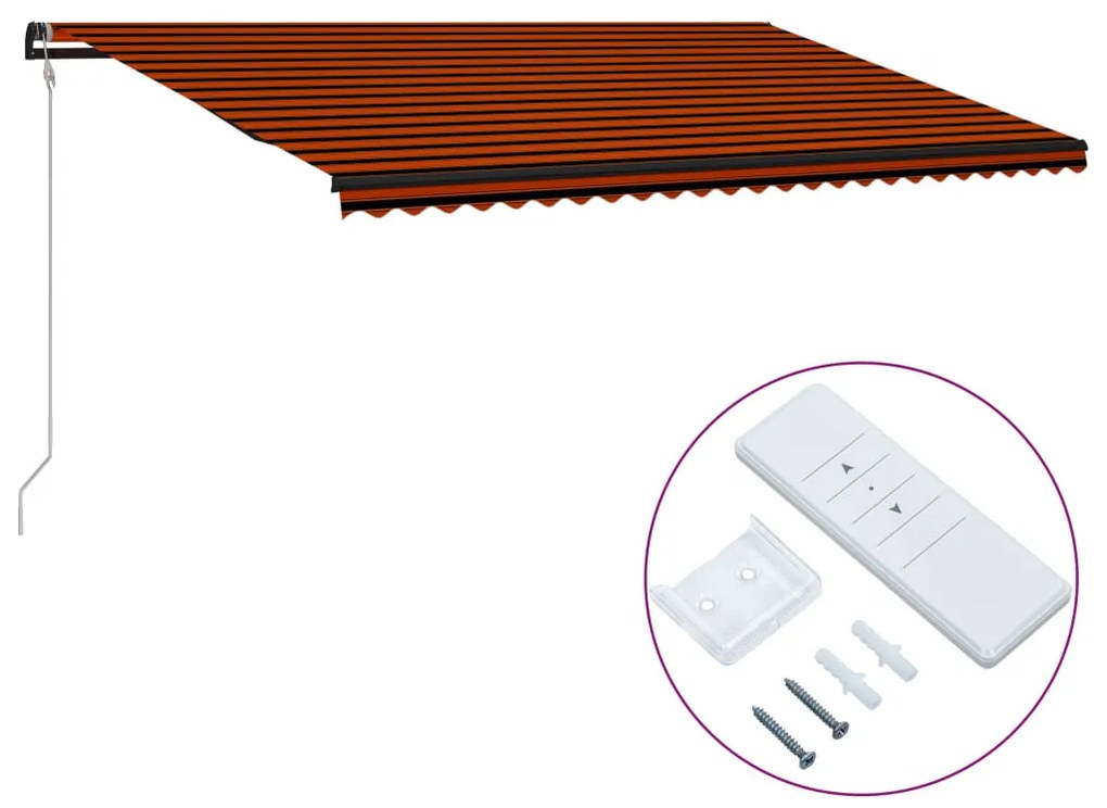 vidaXL Toldo retrátil automático 600x300 cm laranja e castanho