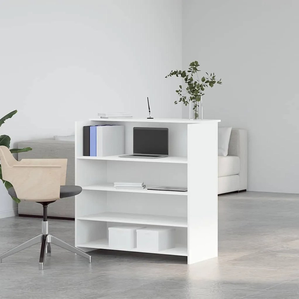 Balcão de recepção 100x50x103,5 cm derivados de madeira branco