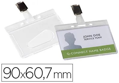 Identificador Q-Connect Rigido Plástico Acabamento Brilhante com Mola Kf14148 9x6,7 cm