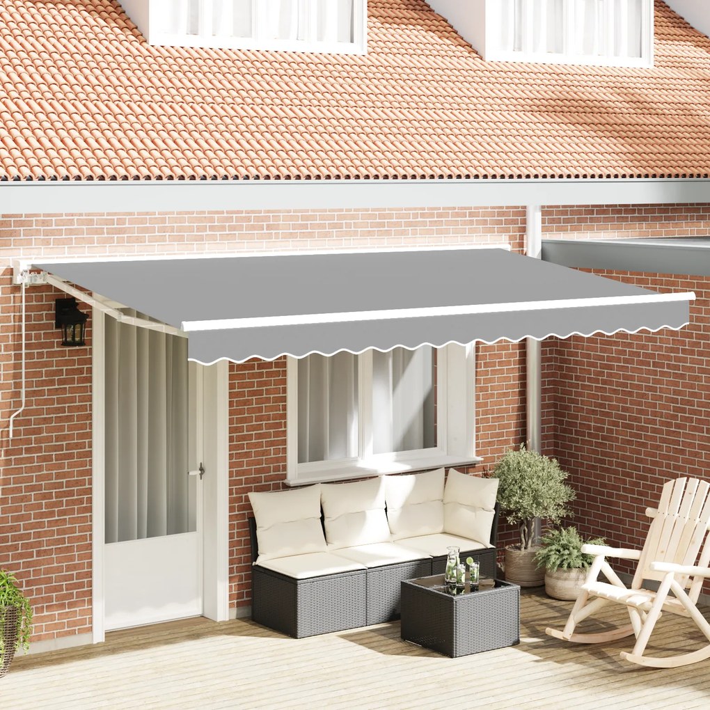 vidaXL Estrutura de Toldo Semi-Cassete Retrátil Operado Manualmente em Metal