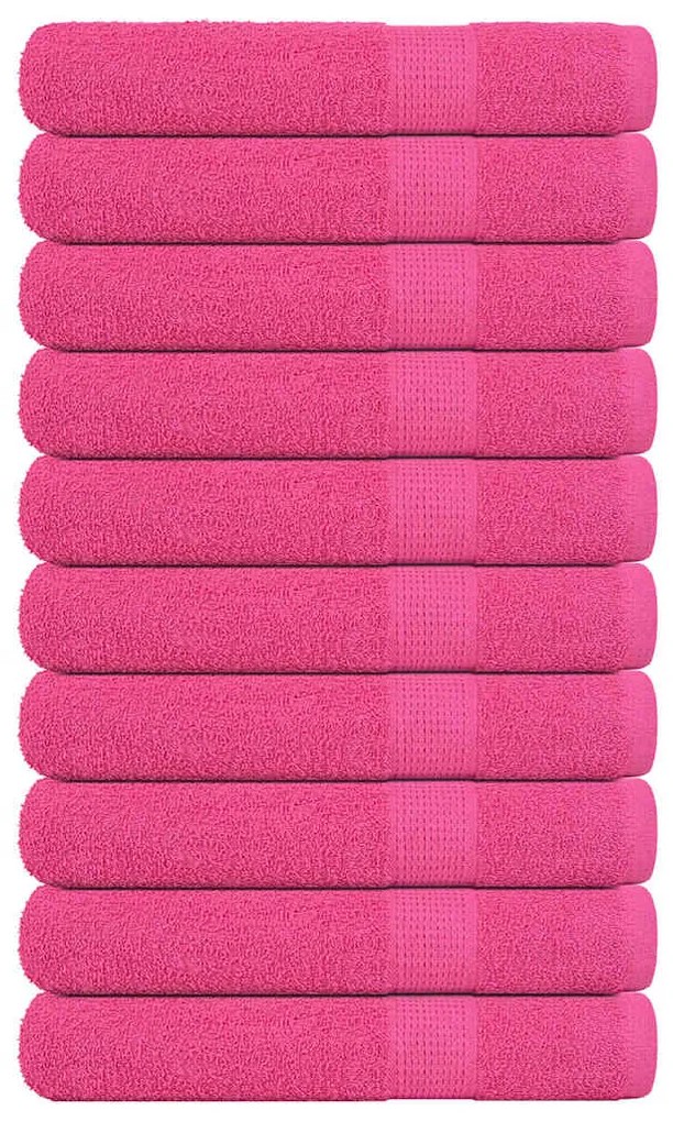 vidaXL Toalhas FROGN 10 pcs 100x200 cm 360 g/m² rosa