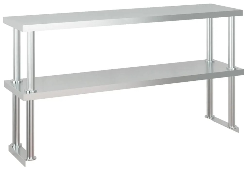 Mesa trabalho cozinha c/ prateleira 120x60x145cm aço inoxidável