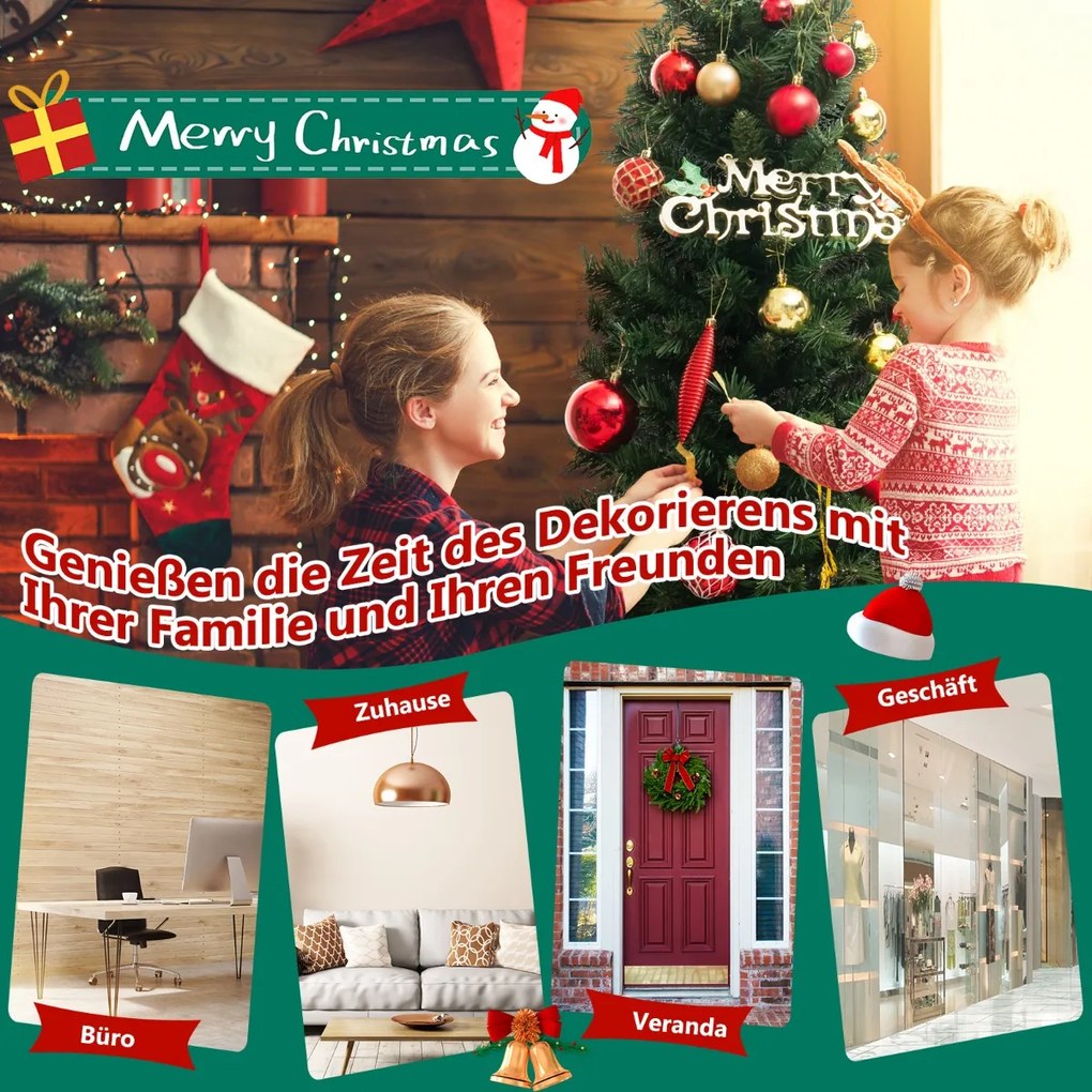 Árvore de Natal artificial de 120 cm em vaso com luzes, temporizador e pontas de galhos