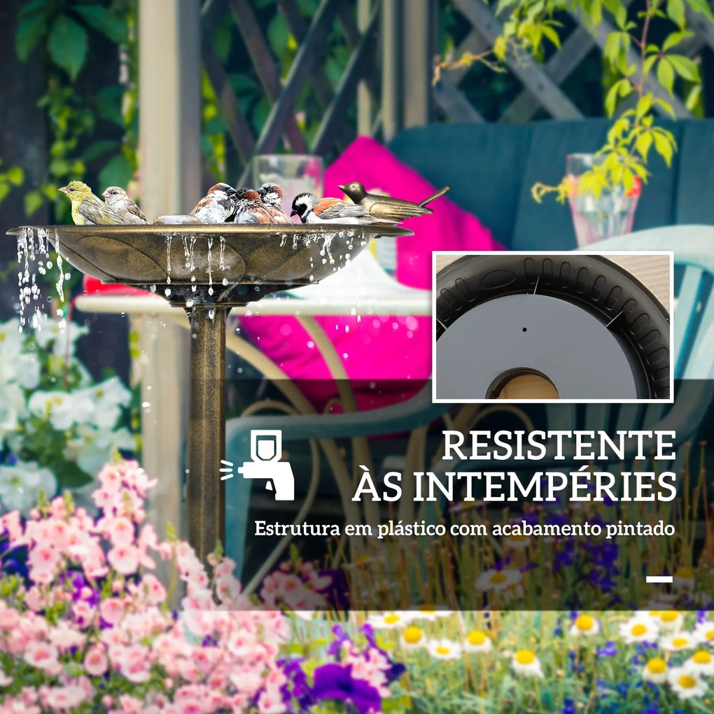 Banheira para Pássaros de Jardim Altura 72 cm Comedouro para Pássaros