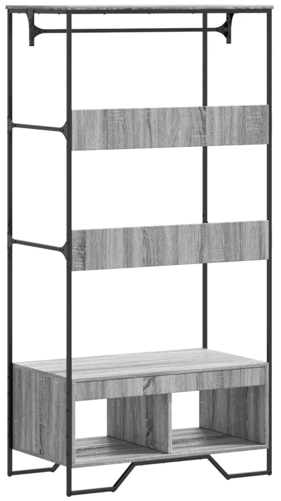 Roupeiro 90x50x180 cm derivados de madeira cinzento sonoma