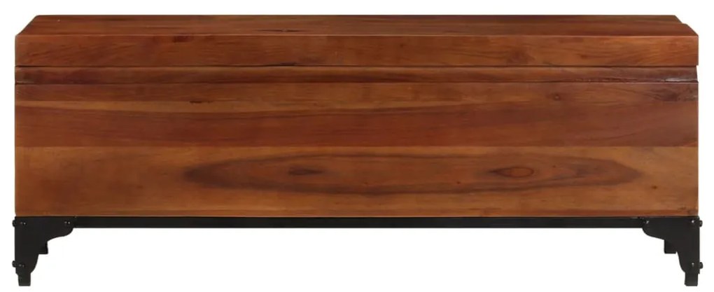 Baú de arrumação 110x35x41 cm madeira de acácia maciça